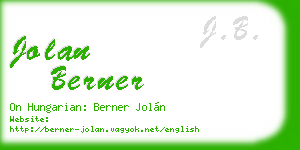 jolan berner business card